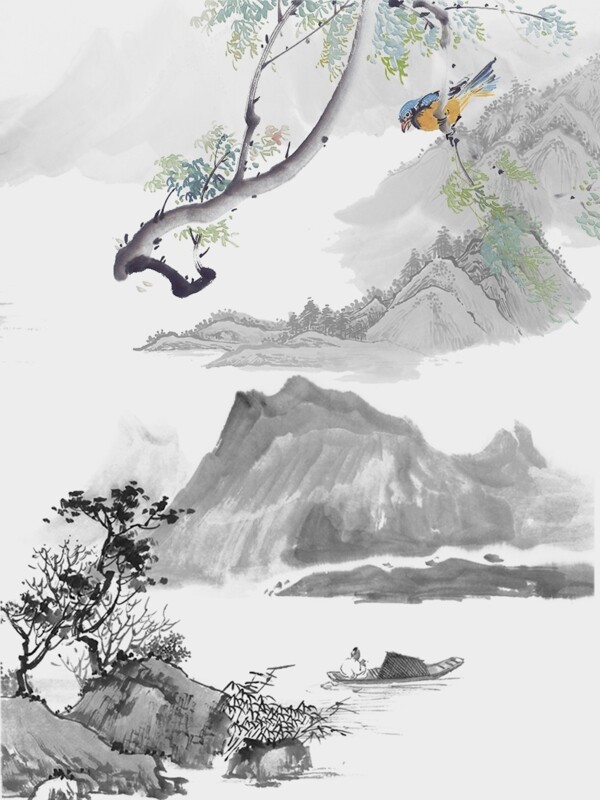 原创中国风水墨山水装饰画