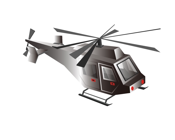 银色飞行直升机插图