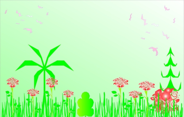 绿色花草背景图片