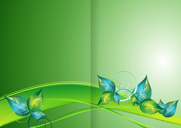 绿色花卉装饰画册封面