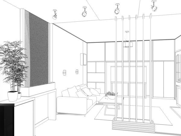 简约室内设计草图