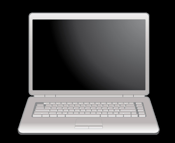 白色笔记本电脑png元素