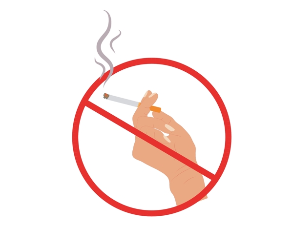 卡通禁止吸烟元素
