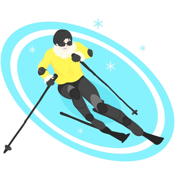 滑雪健身的小男孩