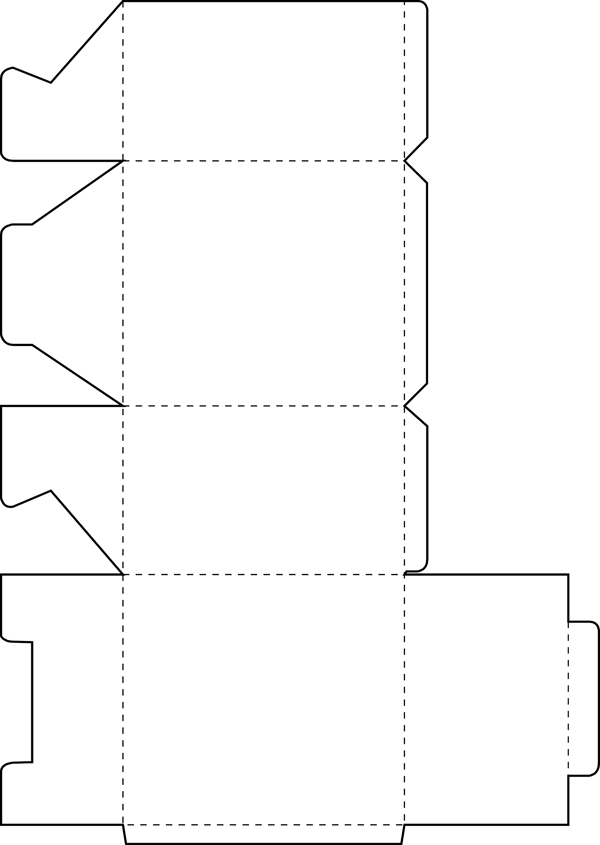 包装盒展开矢量图盒子外包装矢量纸盒折叠图06