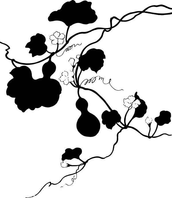 黑色叶子葫芦图片