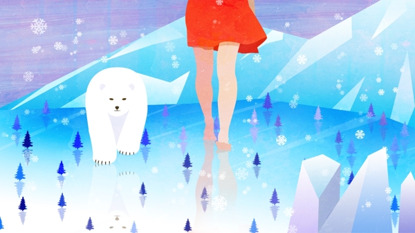 原创二十四节气之小雪手绘插画