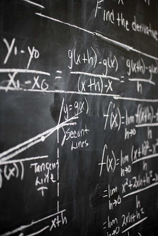 黑板上的数学知识图片