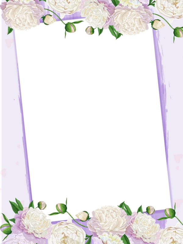 浪漫温馨甜蜜白色花朵画框背景图