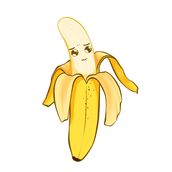 剥皮的水果香蕉站立一个