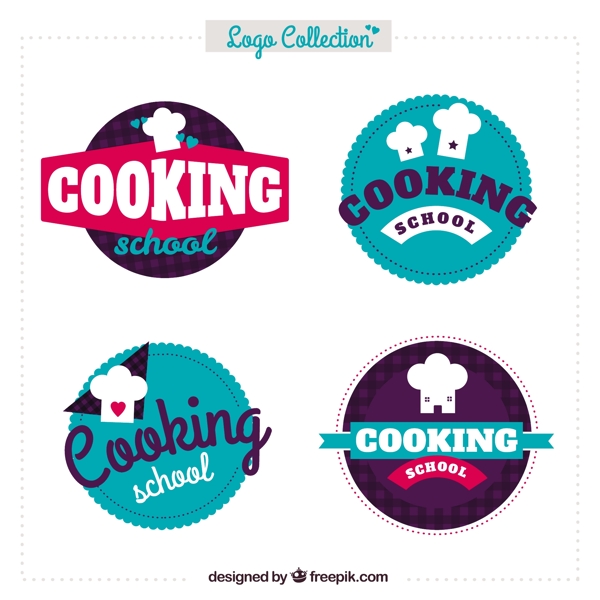 各种烹饪标志平面设计素材