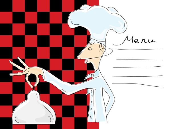 厨师和服务员03矢量卡通形象