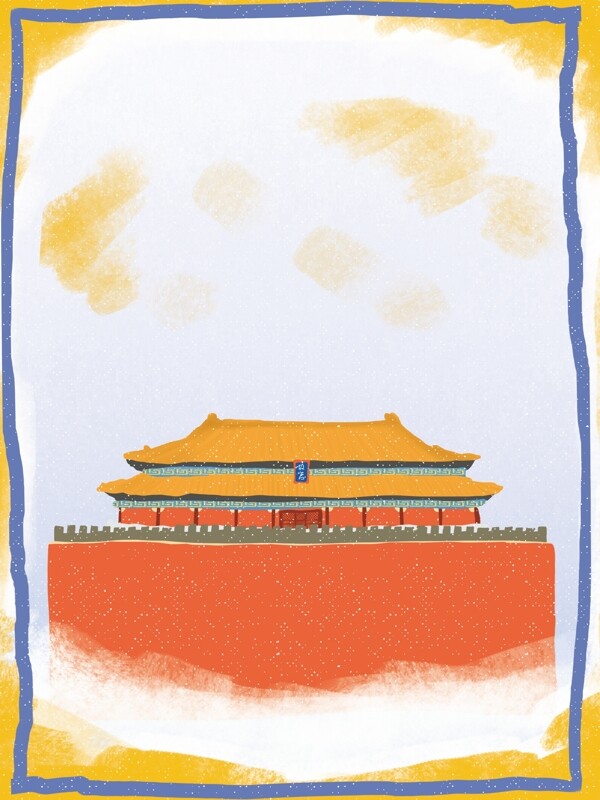 彩绘中国风故宫背景设计