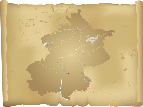 牛皮卷北京地图