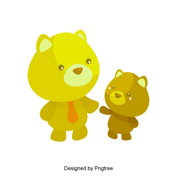 两个卡通可爱棕熊设计海报材料