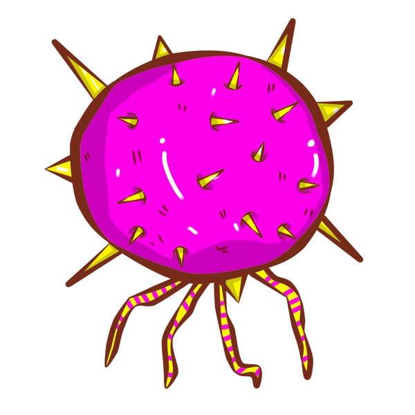 粉色毛球细菌插画