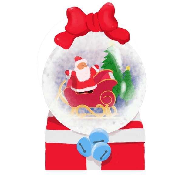 圣诞节水晶球里圣诞老人礼物设计