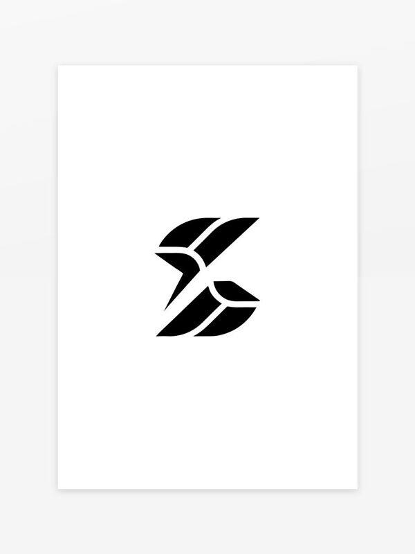 黑白简约创意字母S抽象艺术logo