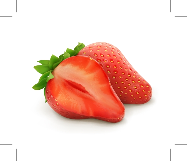 草莓与草莓切面