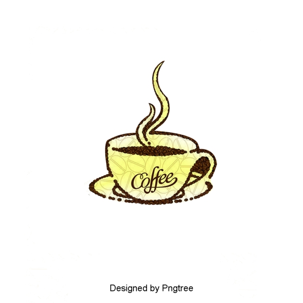 漂亮可爱的卡通手绘咖啡热饮