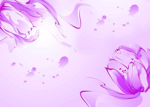 紫色玫瑰抽象画