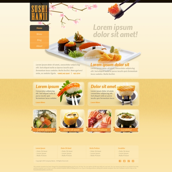 外国美食网站PSD分层素材