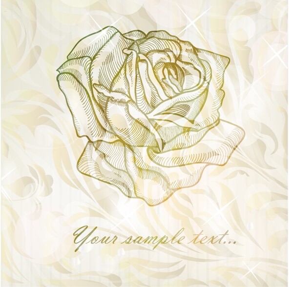 淡雅玫瑰花纹背景矢量图