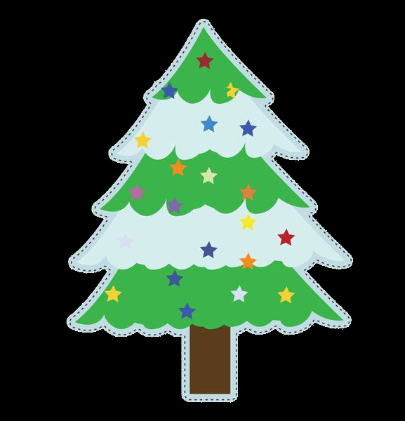 卡通五角星圣诞树元素