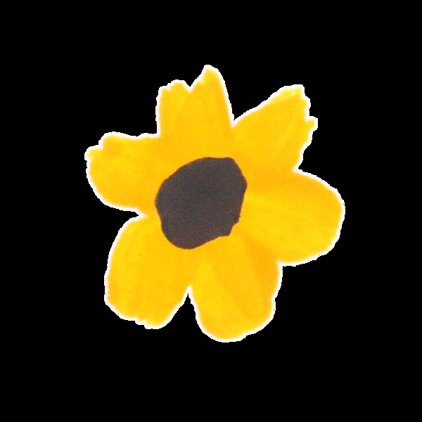 黄色可爱花卉卡通透明素材