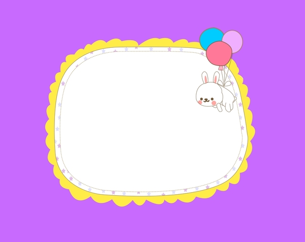 气球兔子边框图片