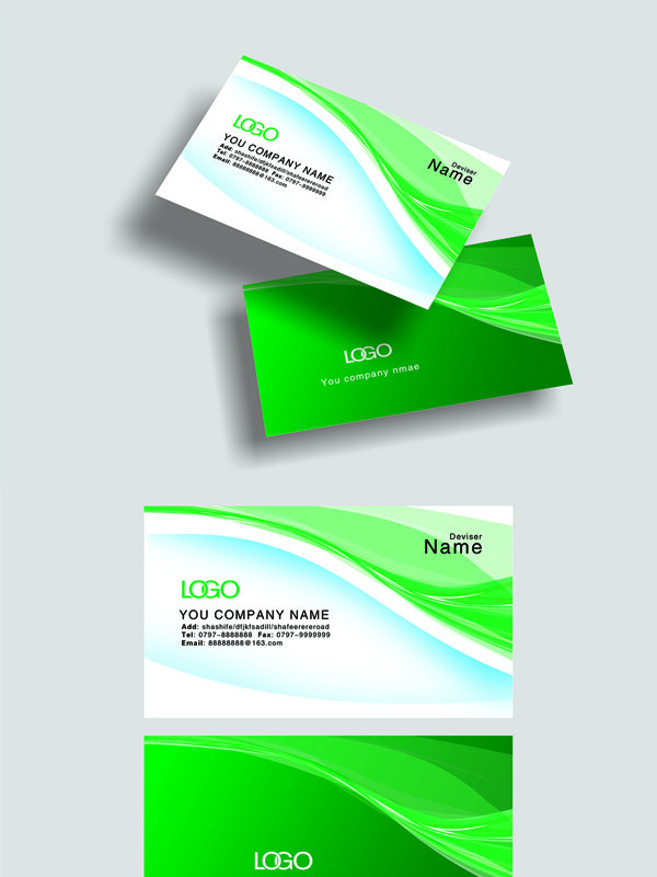绿色环保简约大气名片设计