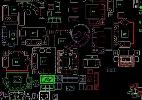 最全的家装CAD图块图片