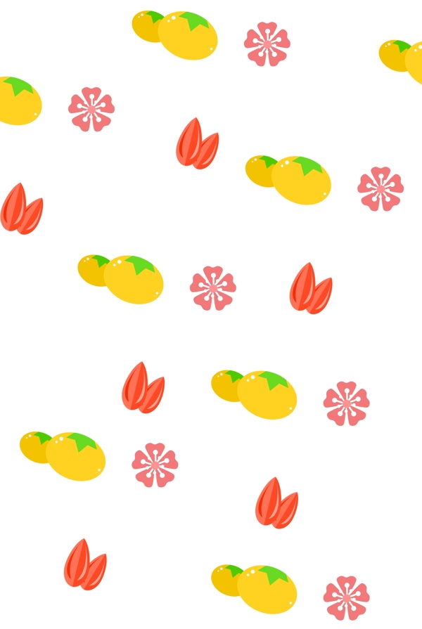 新年水果蔬菜插画