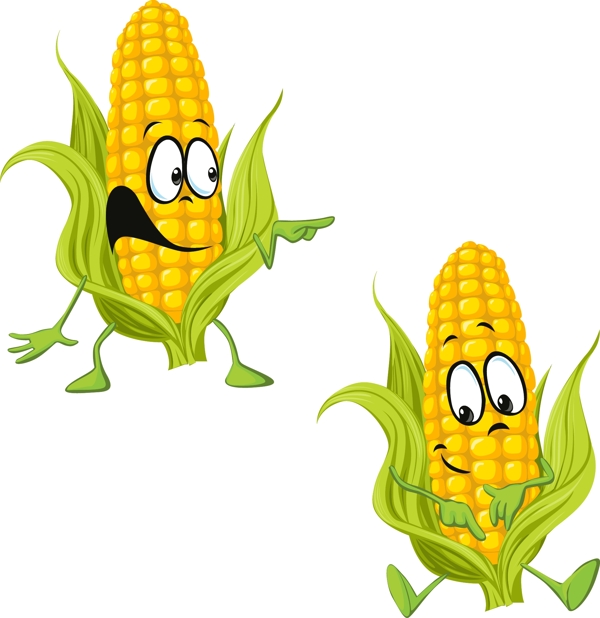 卡通玉米人矢量素材图片