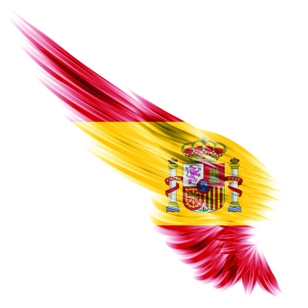 西班牙国旗创意翅膀变形