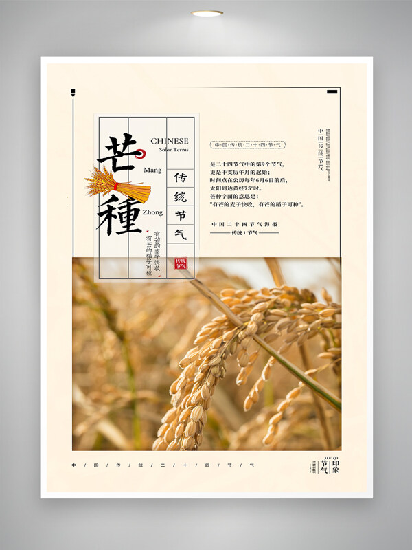 中国传统二十四节气芒种节气海报