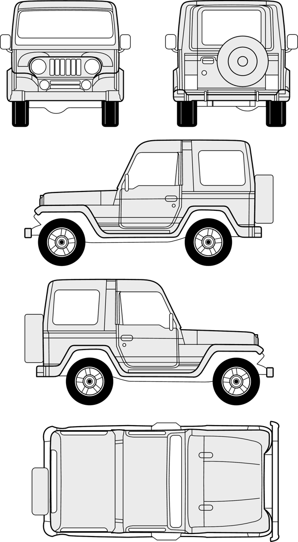 矢量线描汽车AsiaRocsta