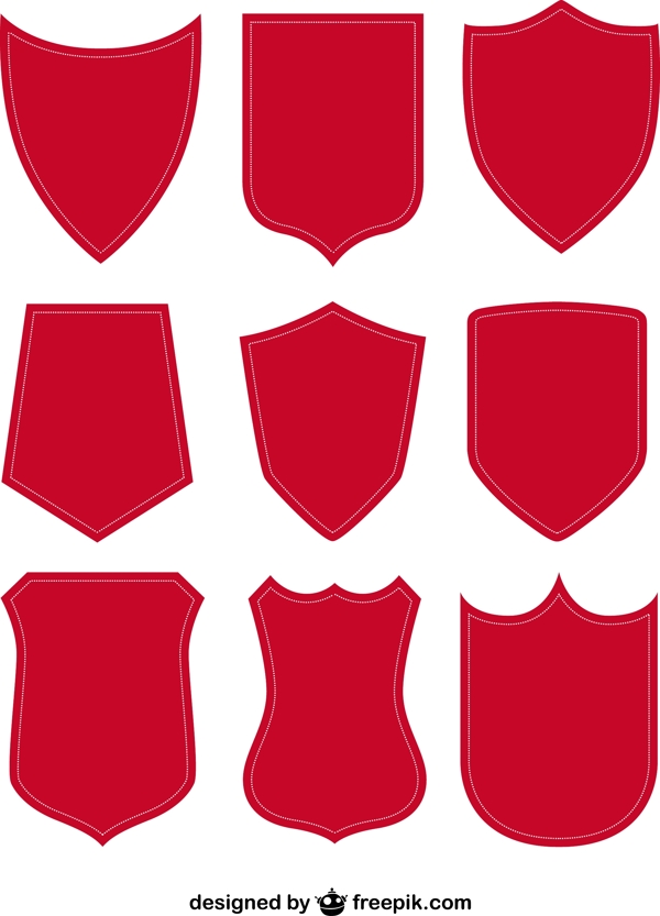 红色盾牌的形状