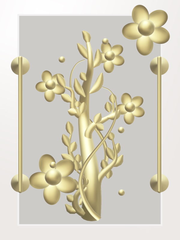 3D立体金树花朵渲染立体几何可移动