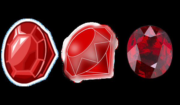 天然红宝石免抠png透明图层素材