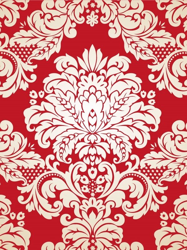 传统 欧式俄式花卉底图底纹  图案背景贴图 红底白色牡丹大花