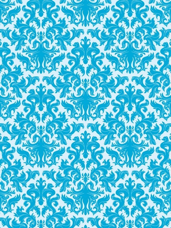 传统 欧式俄式花卉底图底纹  图案背景贴图 蓝色蝙蝠纹
