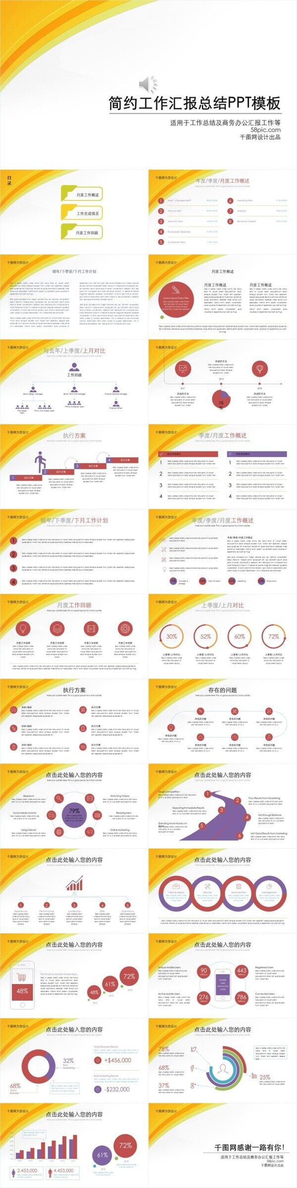 简约工作汇报计划总结毕业答辩通用PPT模板