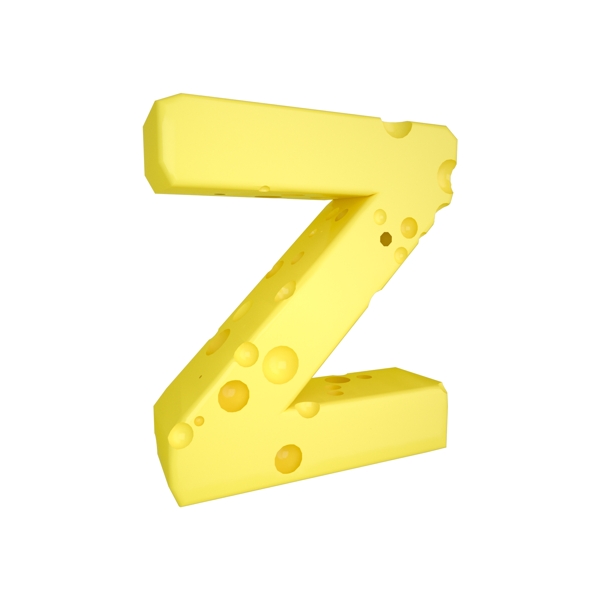 C4D创意奶酪字母Z装饰