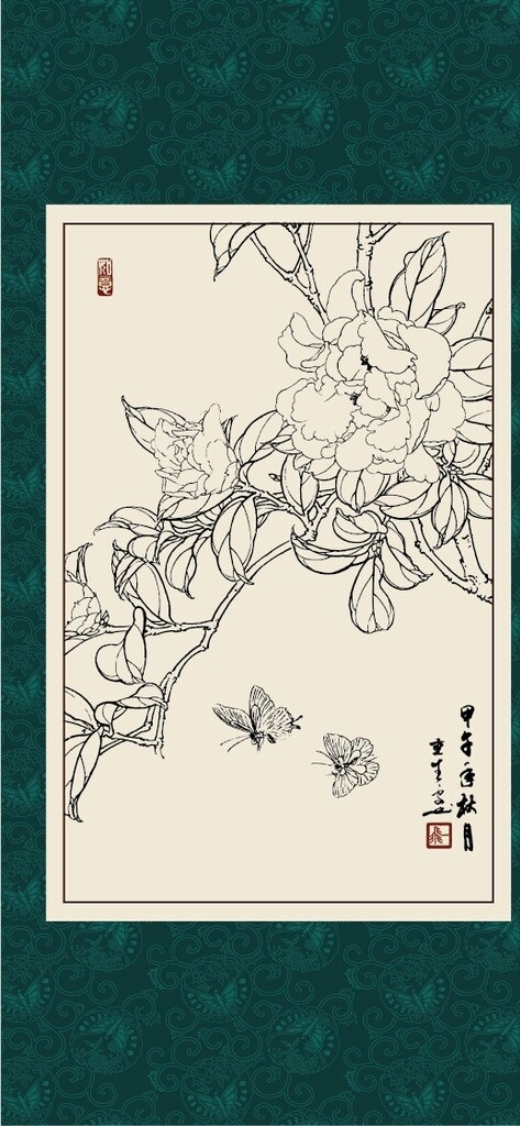 白描茶花