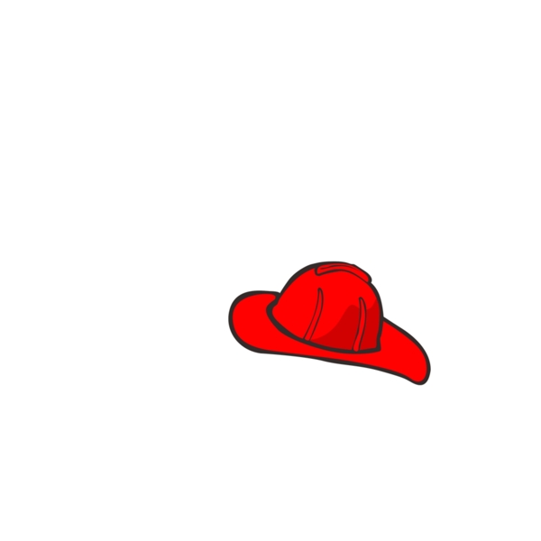 红色手绘帽子