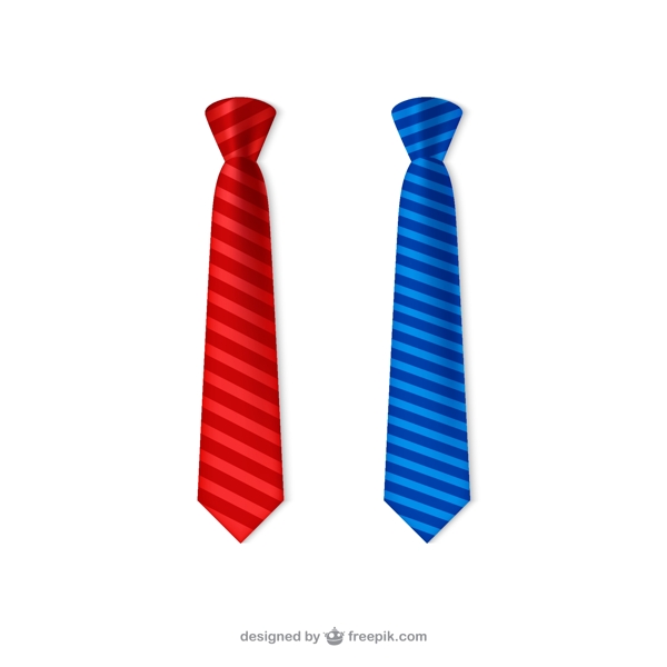 红色和蓝色条纹领带
