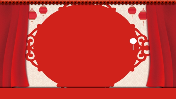 简约节日舞台背景红色设计