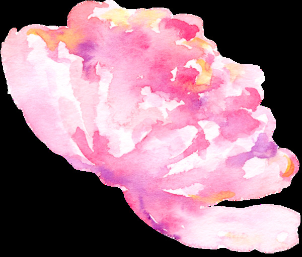 粉色涂鸦花卉卡通透明素材