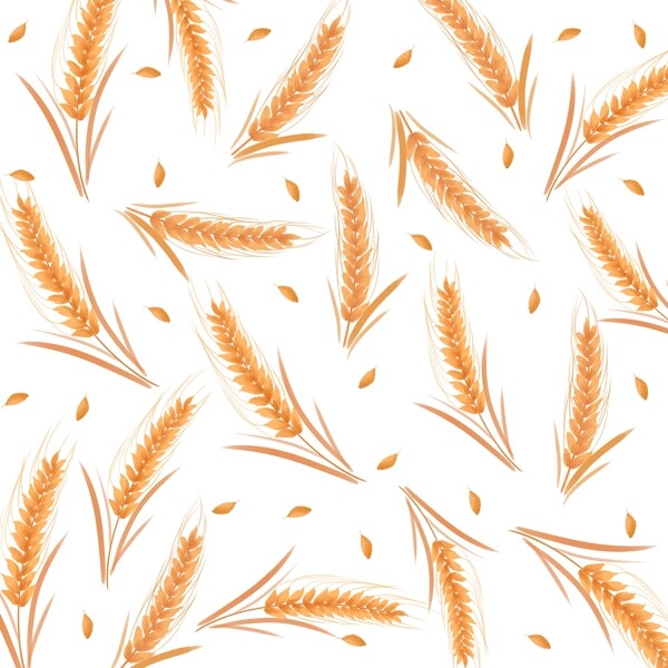 小清新手绘风小麦装饰图案